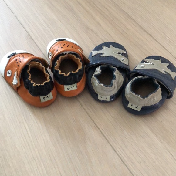 Baby soft sole shoes/slippers, 2 pairs, 6-12 month - Picture 2 of 8